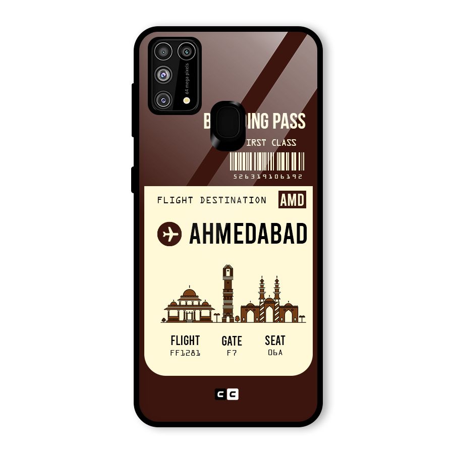Ahmedabad Boarding Pass Glass Back Case for Galaxy M31