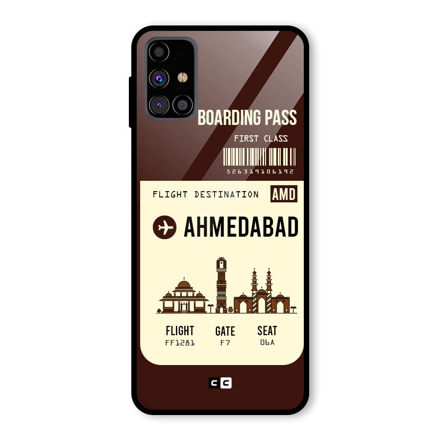 Ahmedabad Boarding Pass Glass Back Case for Galaxy M31s