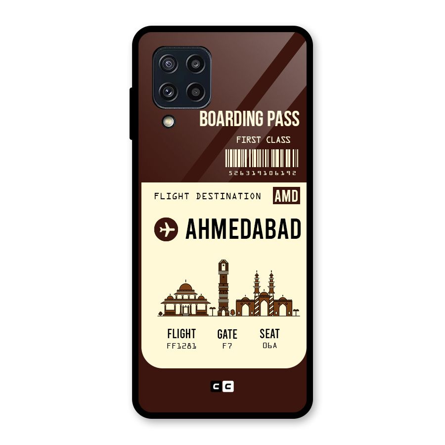 Ahmedabad Boarding Pass Glass Back Case for Galaxy M32
