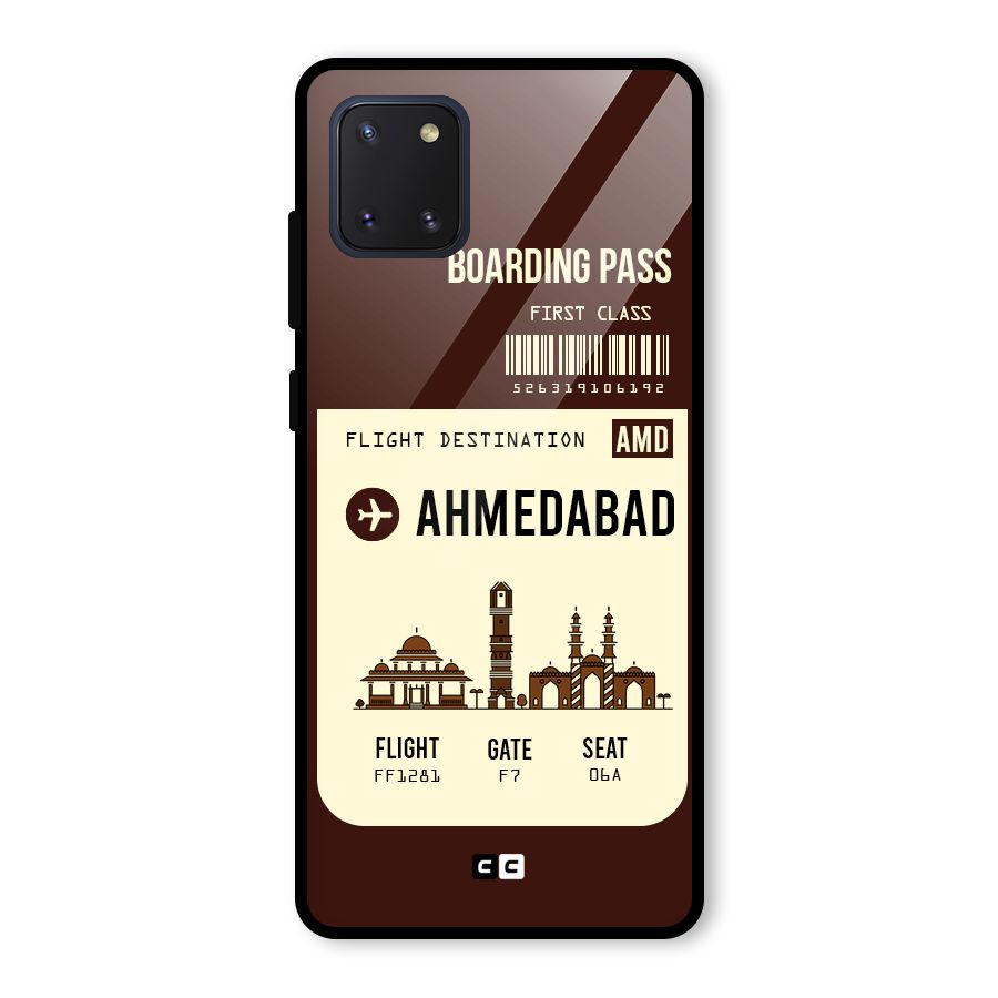 Ahmedabad Boarding Pass Glass Back Case for Galaxy Note 10 Lite