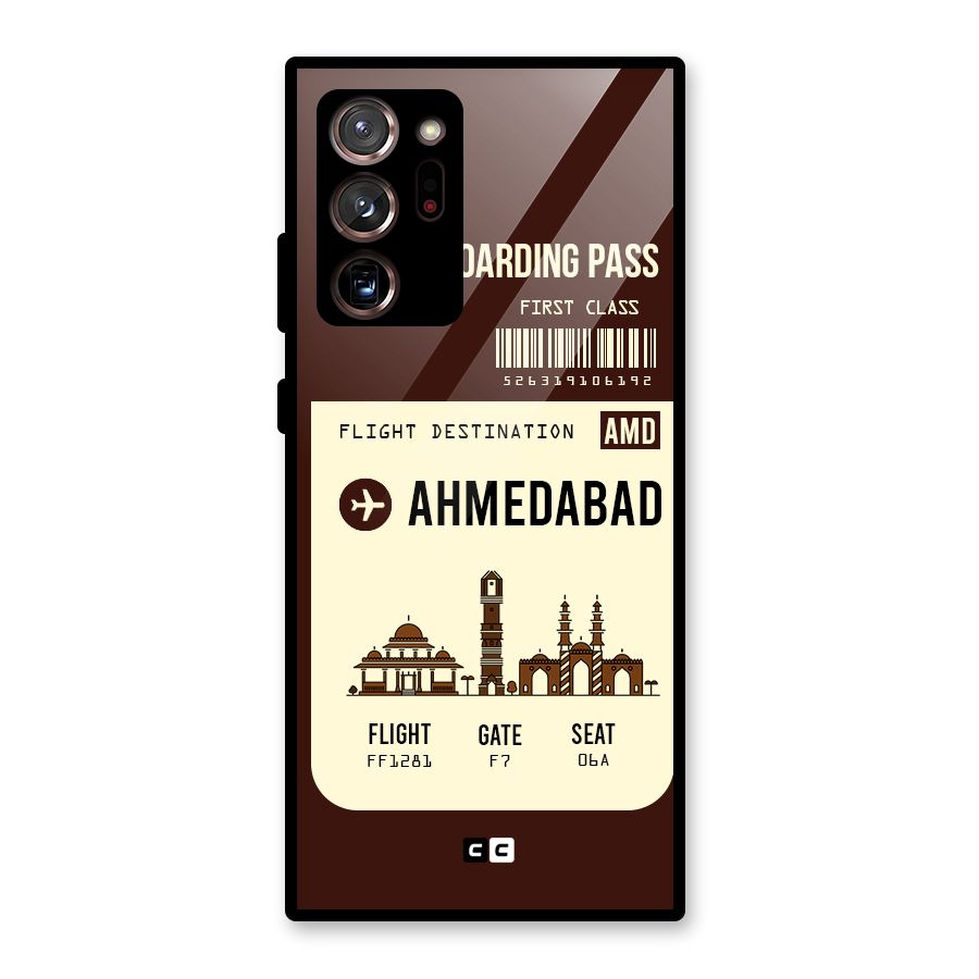 Ahmedabad Boarding Pass Glass Back Case for Galaxy Note 20 Ultra