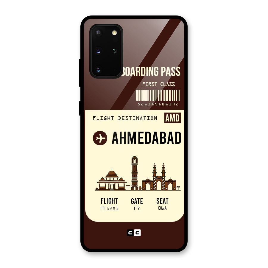 Ahmedabad Boarding Pass Glass Back Case for Galaxy S20 Plus