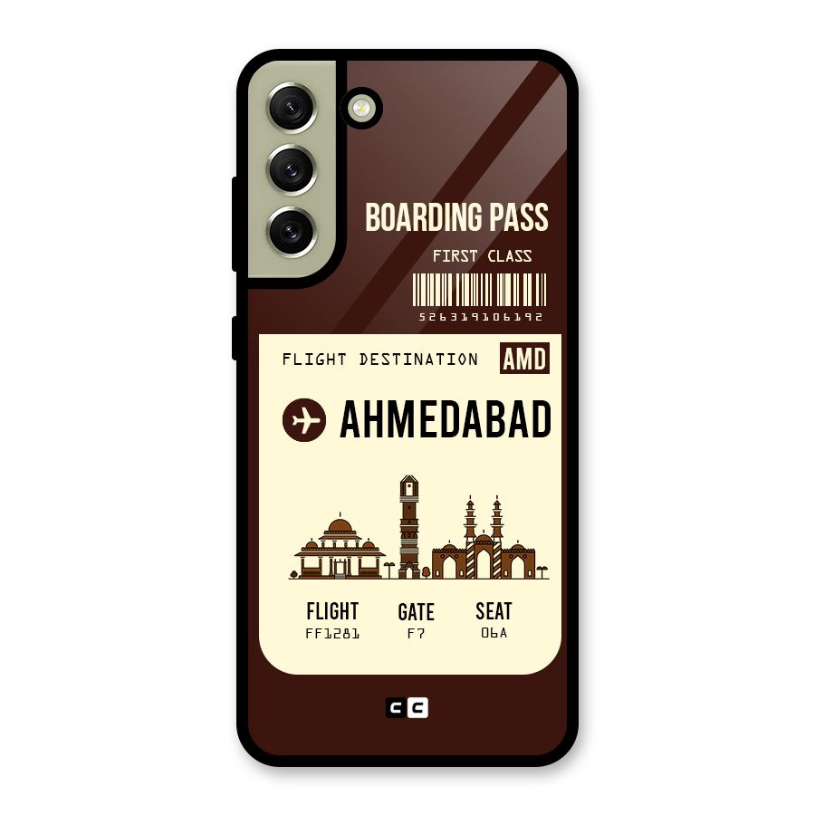 Ahmedabad Boarding Pass Glass Back Case for Galaxy S21 FE 5G