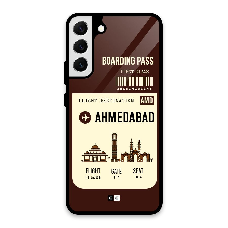 Ahmedabad Boarding Pass Glass Back Case for Galaxy S22 Plus 5G