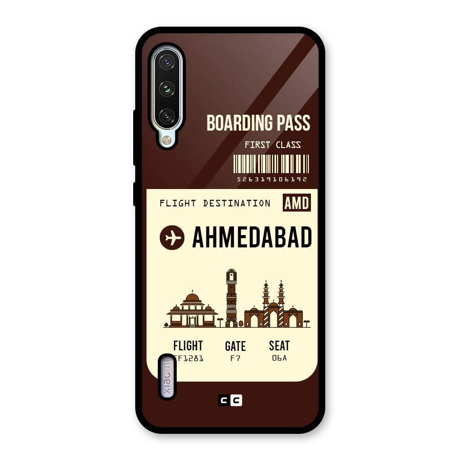 Ahmedabad Boarding Pass Glass Back Case for Mi A3