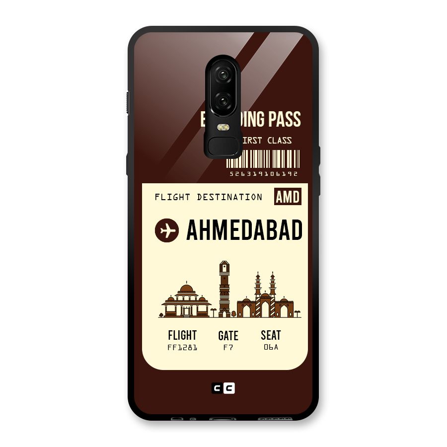 Ahmedabad Boarding Pass Glass Back Case for OnePlus 6