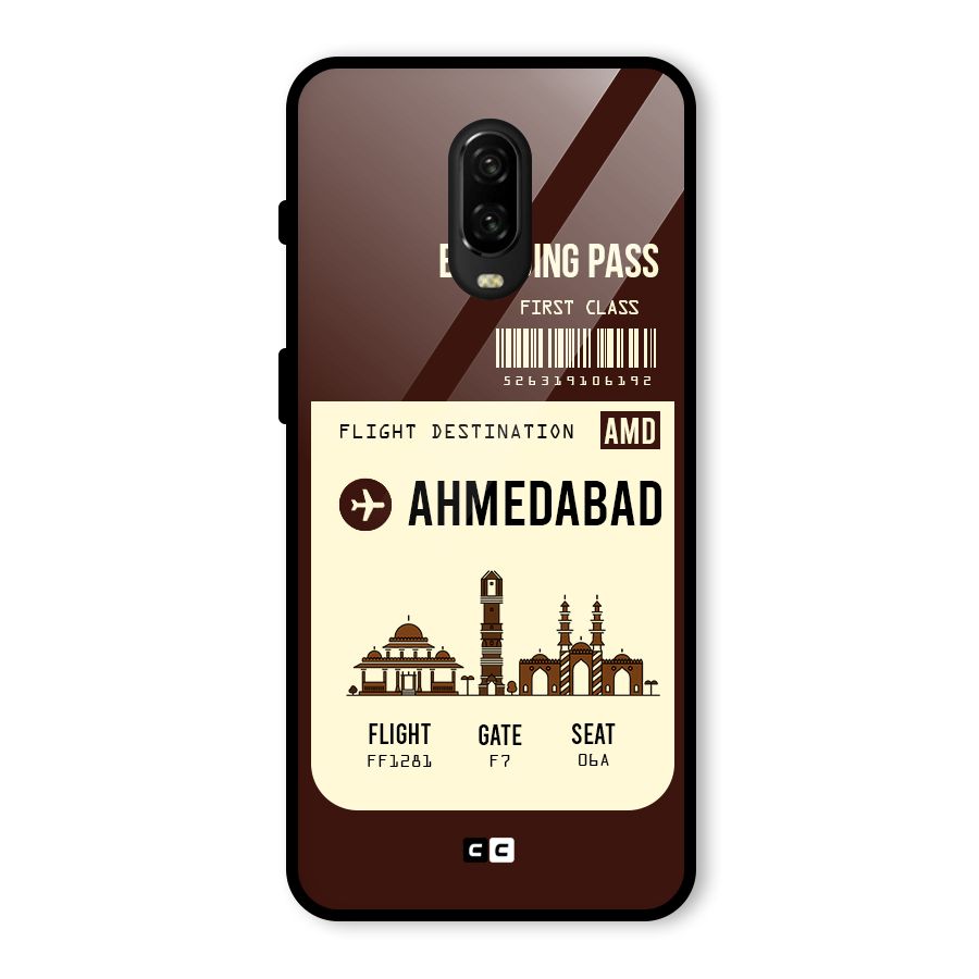 Ahmedabad Boarding Pass Glass Back Case for OnePlus 6T