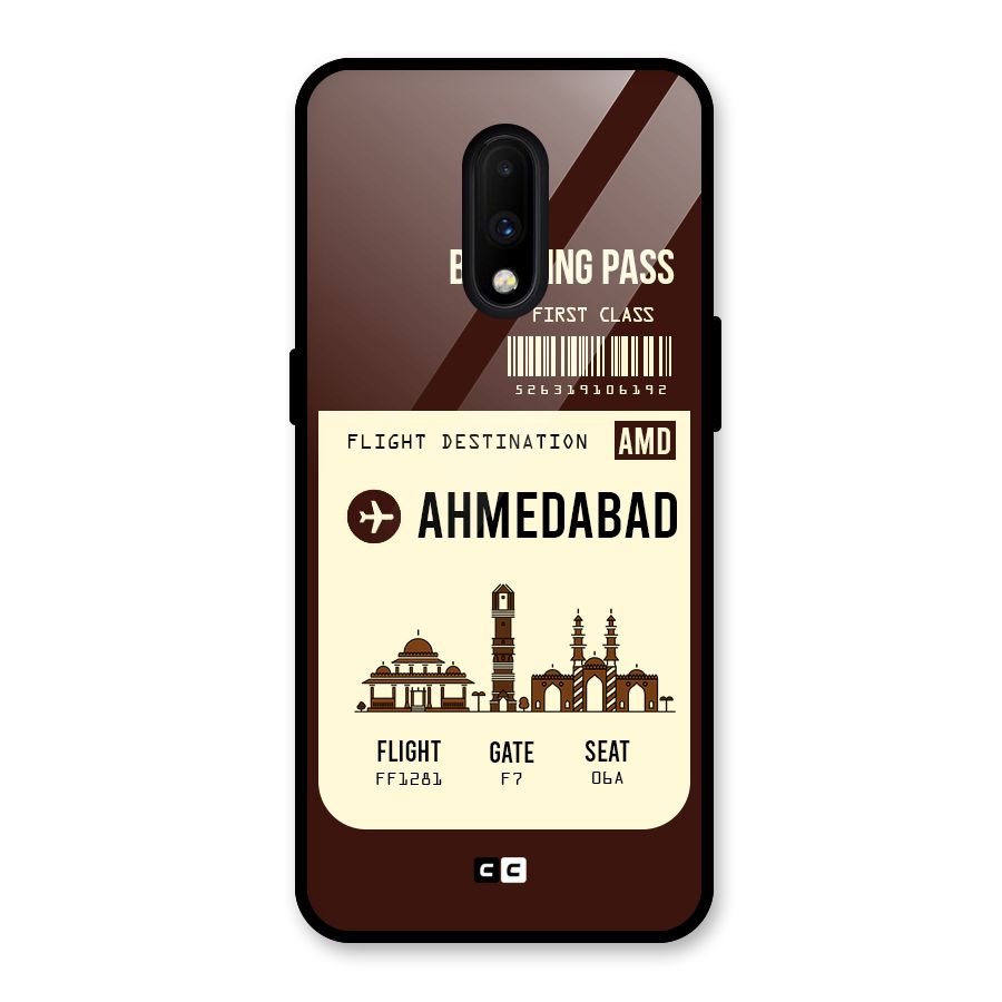 Ahmedabad Boarding Pass Glass Back Case for OnePlus 7
