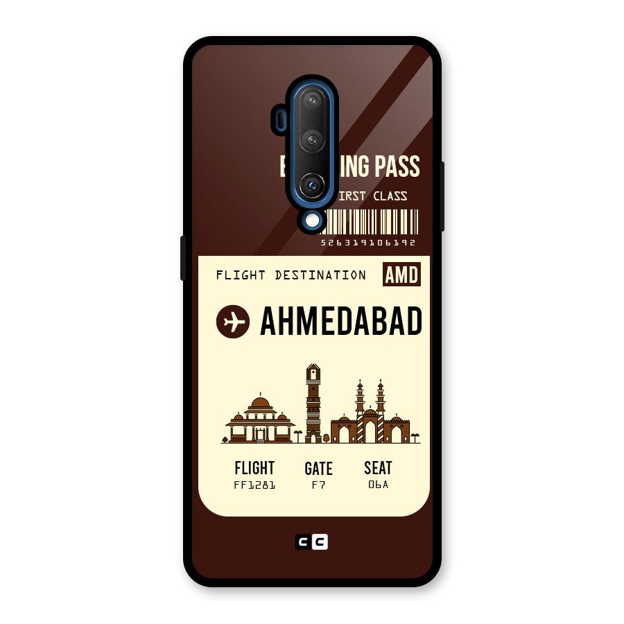 Ahmedabad Boarding Pass Glass Back Case for OnePlus 7T Pro