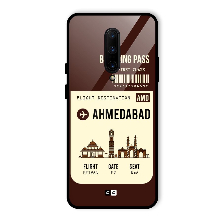 Ahmedabad Boarding Pass Glass Back Case for OnePlus 7 Pro
