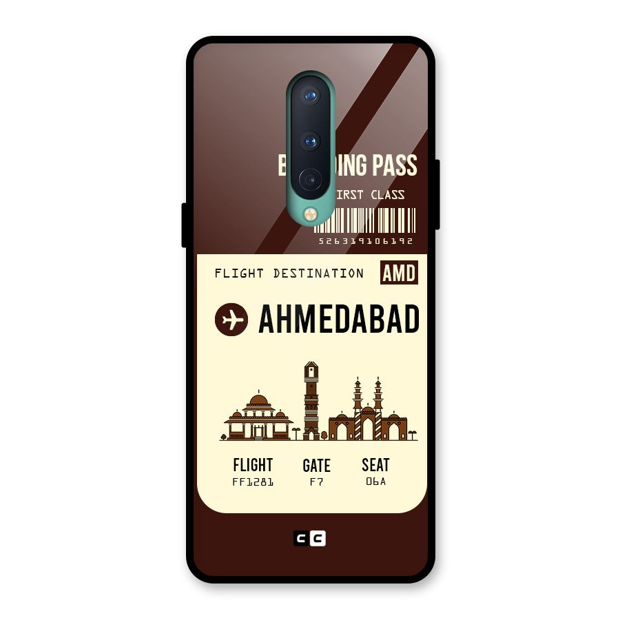 Ahmedabad Boarding Pass Glass Back Case for OnePlus 8