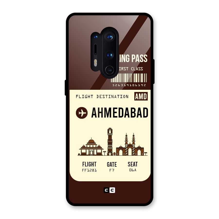 Ahmedabad Boarding Pass Glass Back Case for OnePlus 8 Pro