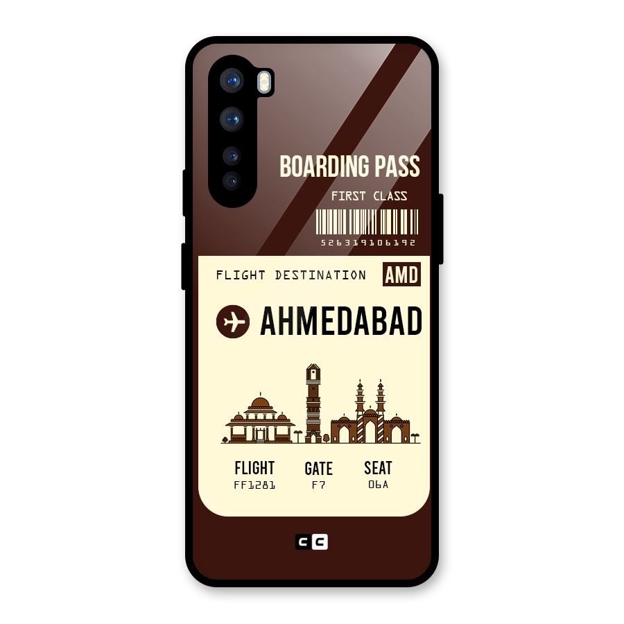 Ahmedabad Boarding Pass Glass Back Case for OnePlus Nord