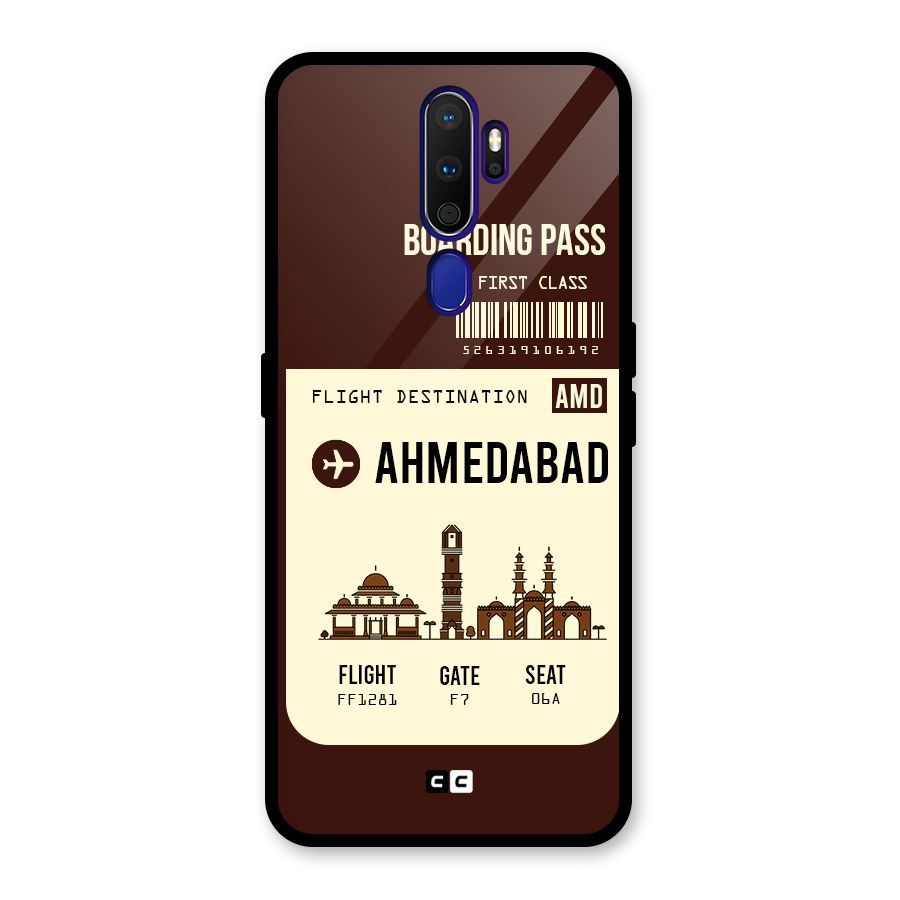 Ahmedabad Boarding Pass Glass Back Case for Oppo A9 (2020)