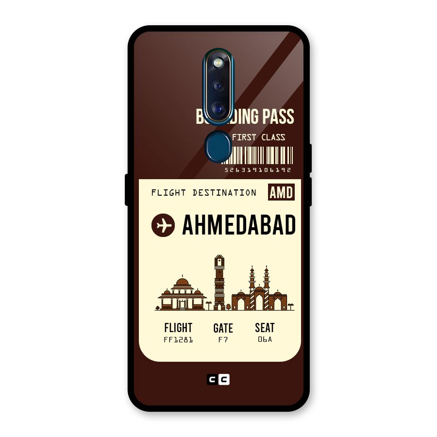 Ahmedabad Boarding Pass Glass Back Case for Oppo F11 Pro