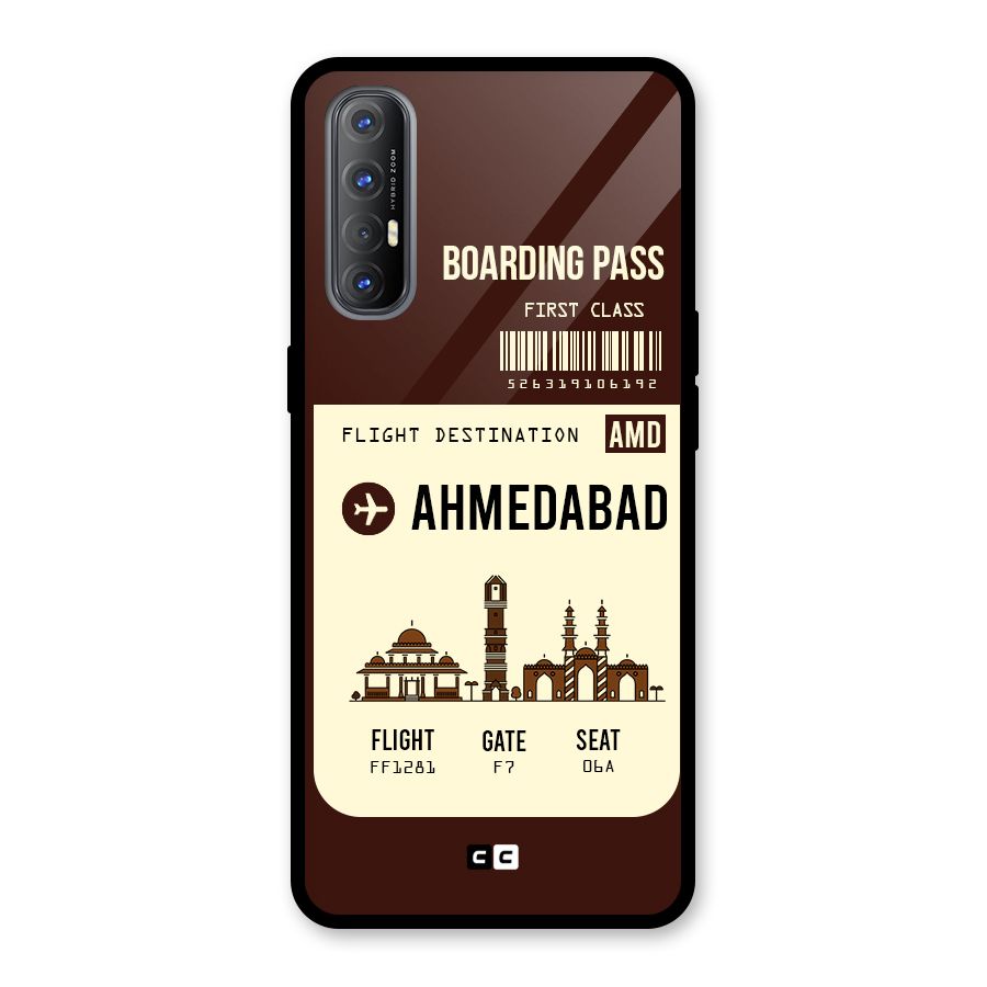 Ahmedabad Boarding Pass Glass Back Case for Oppo Reno3 Pro