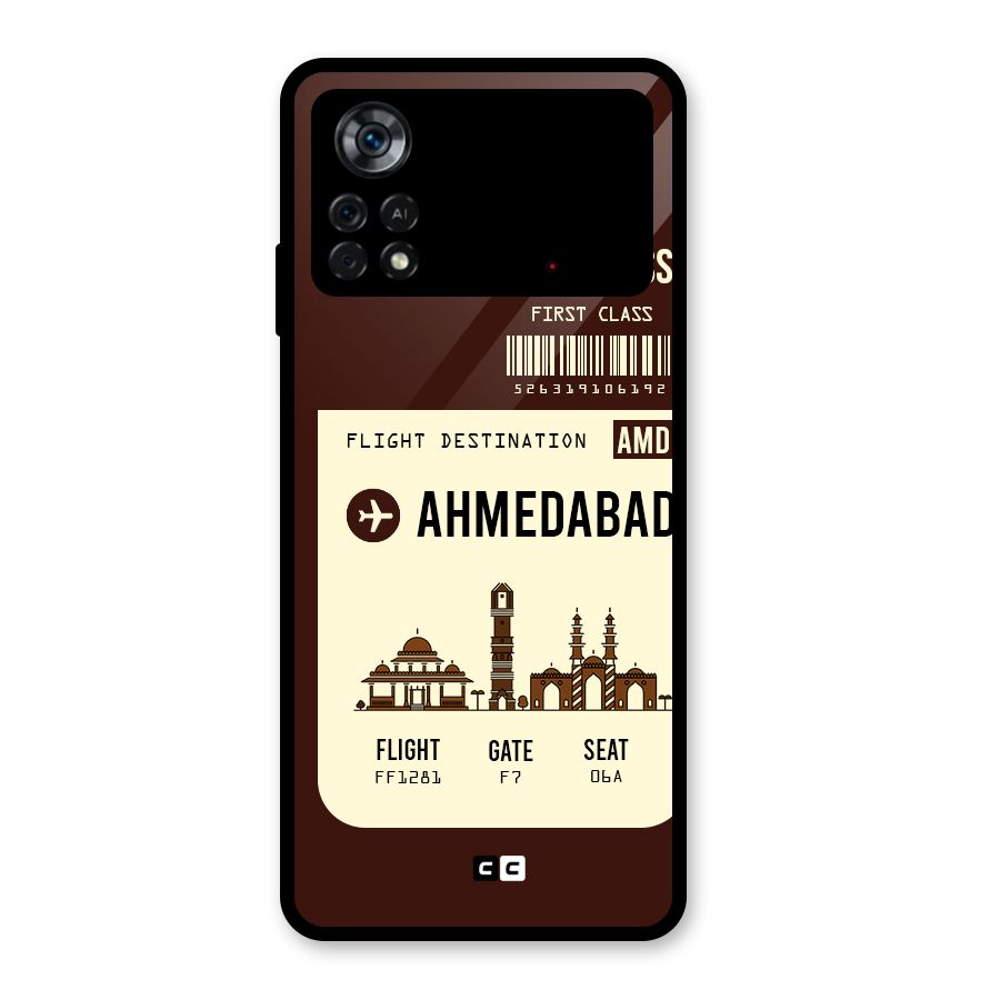 Ahmedabad Boarding Pass Glass Back Case for Poco X4 Pro 5G