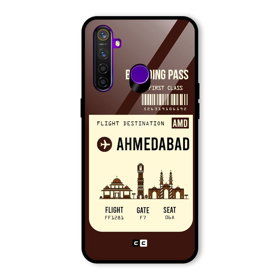 Ahmedabad Boarding Pass Glass Back Case for Realme 5 Pro