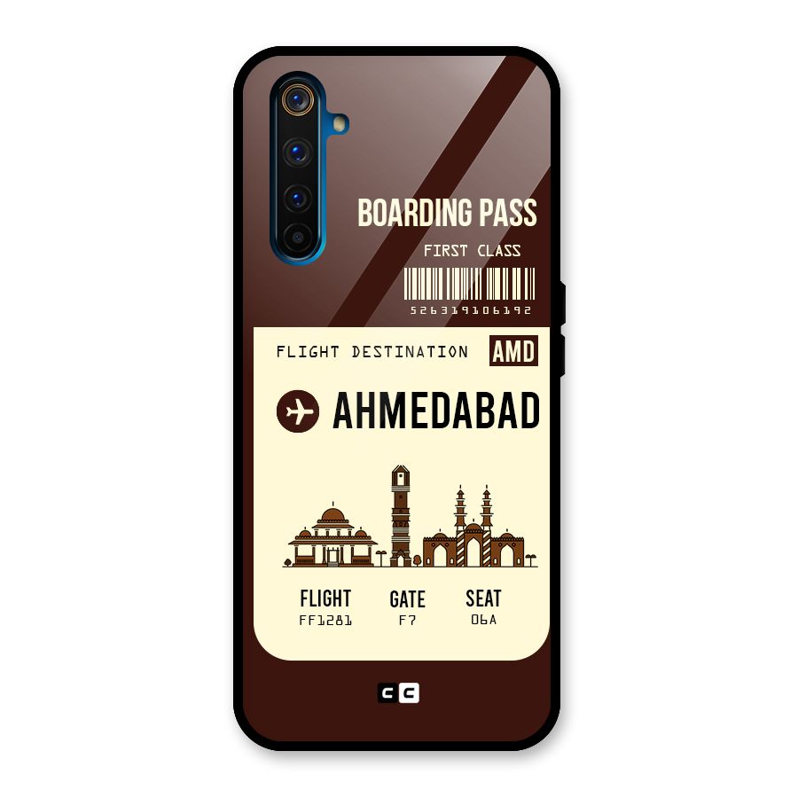 Ahmedabad Boarding Pass Glass Back Case for Realme 6 Pro