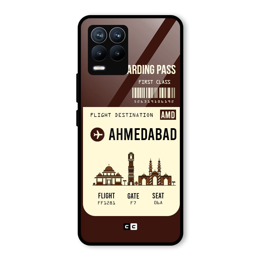 Ahmedabad Boarding Pass Glass Back Case for Realme 8 Pro