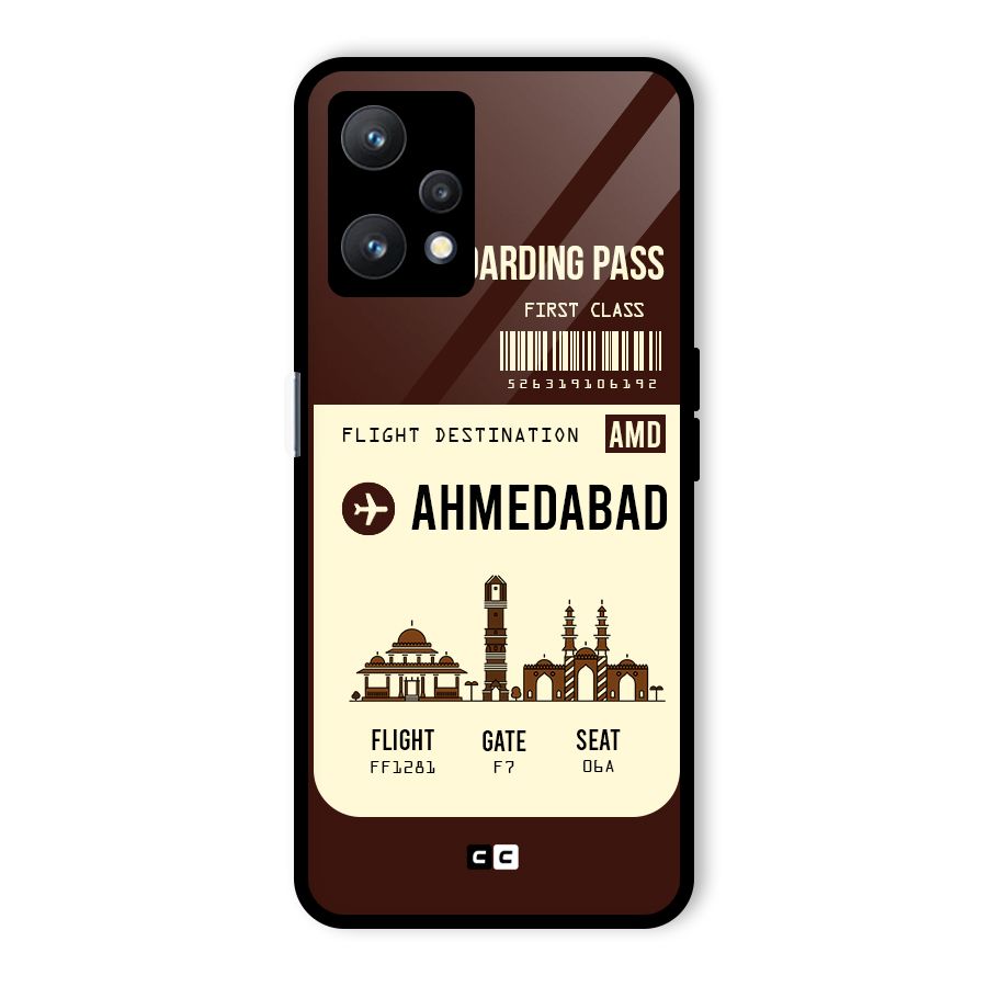Ahmedabad Boarding Pass Glass Back Case for Realme 9 Pro 5G