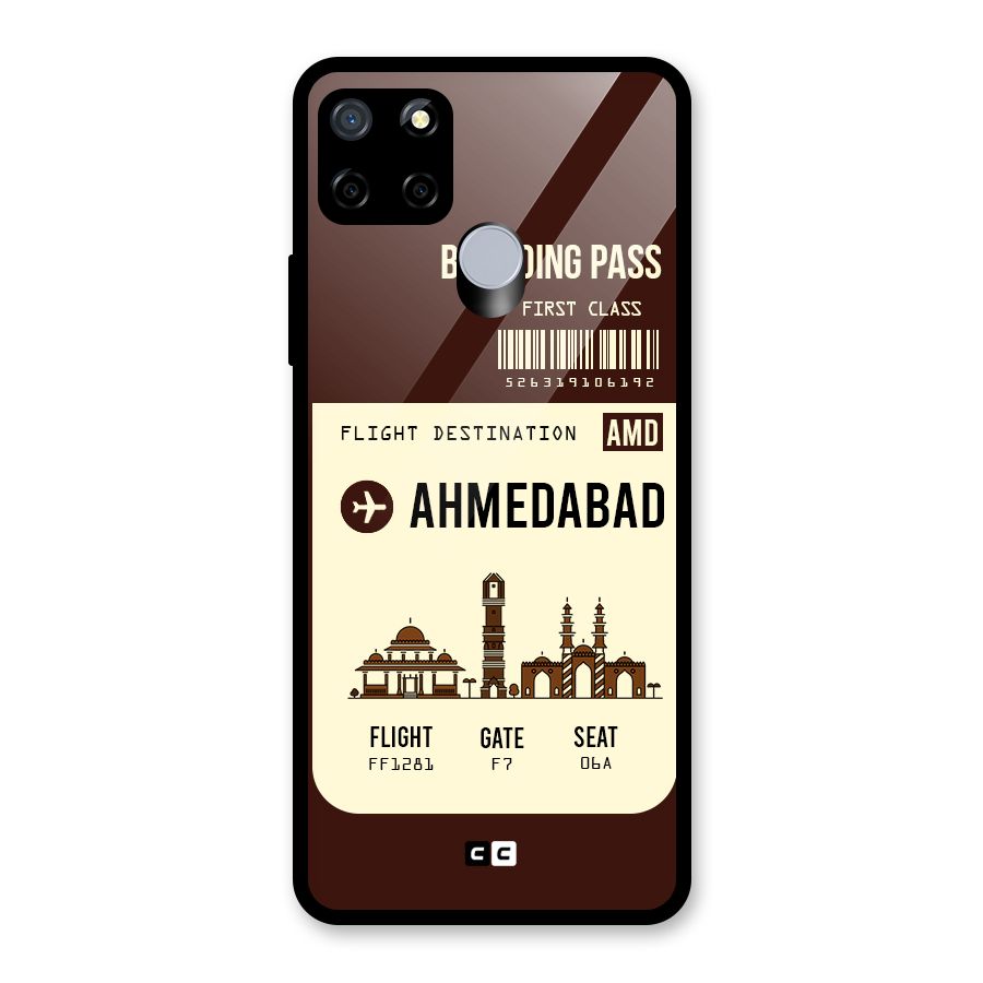 Ahmedabad Boarding Pass Glass Back Case for Realme C12