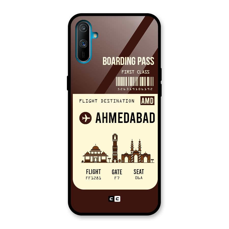 Ahmedabad Boarding Pass Glass Back Case for Realme C3