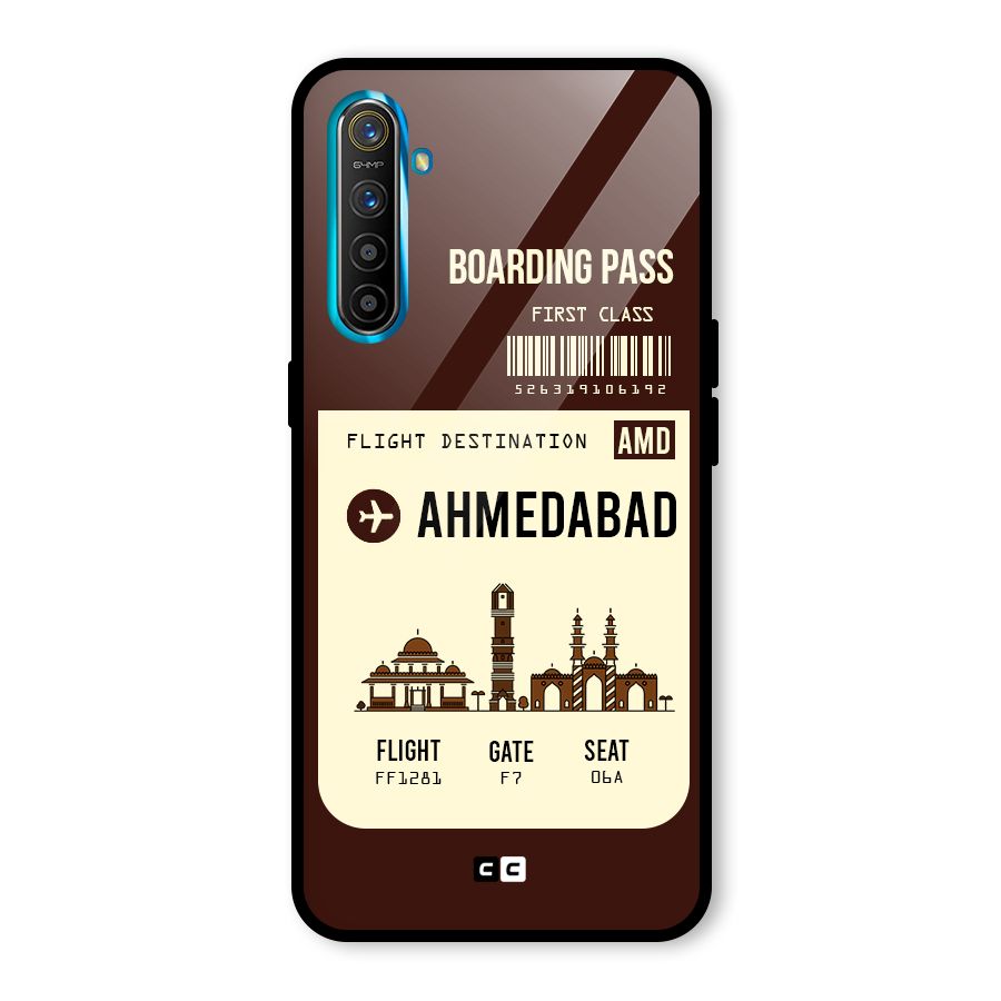 Ahmedabad Boarding Pass Glass Back Case for Realme X2
