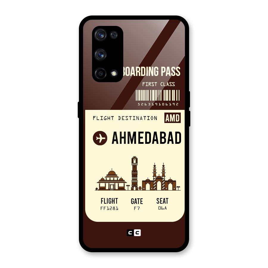 Ahmedabad Boarding Pass Glass Back Case for Realme X7 Pro