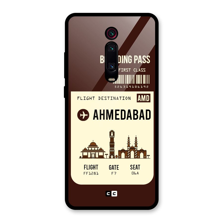 Ahmedabad Boarding Pass Glass Back Case for Redmi K20