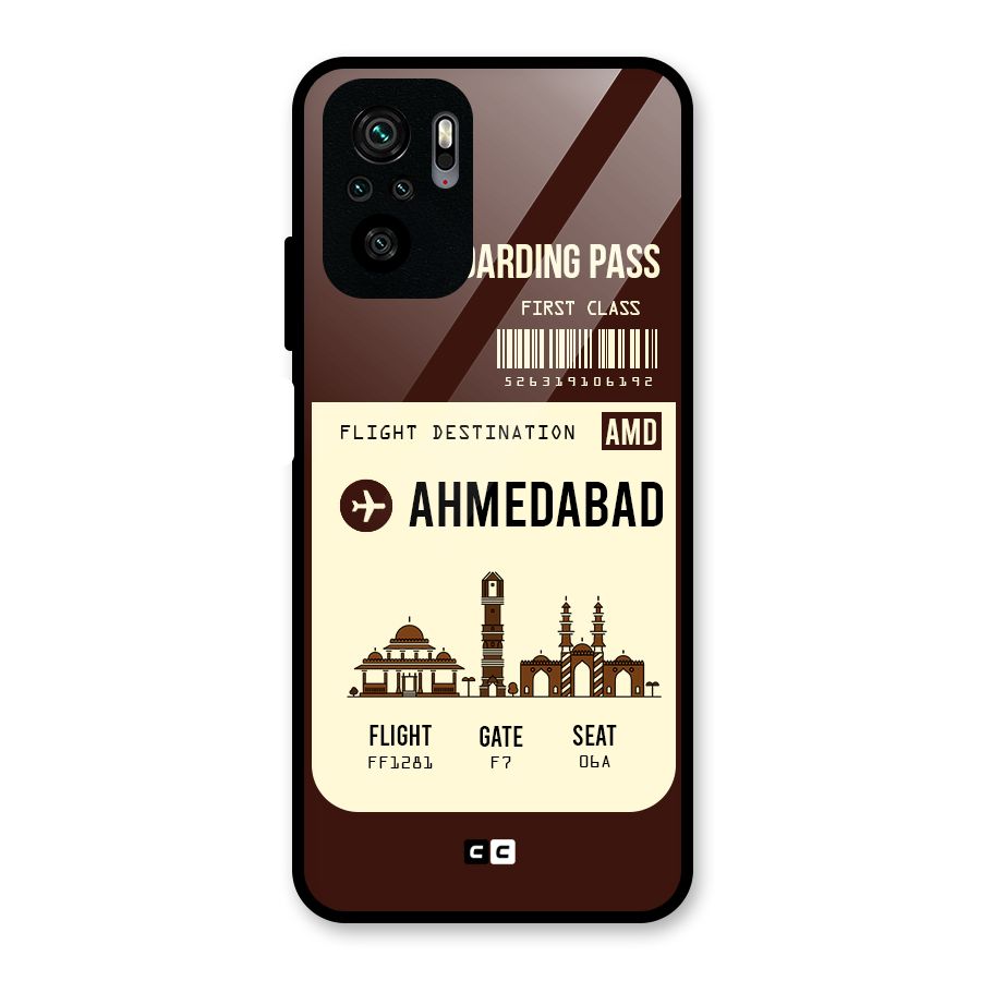 Ahmedabad Boarding Pass Glass Back Case for Redmi Note 10S