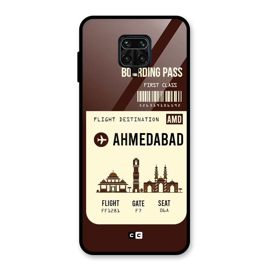 Ahmedabad Boarding Pass Glass Back Case for Redmi Note 10 Lite
