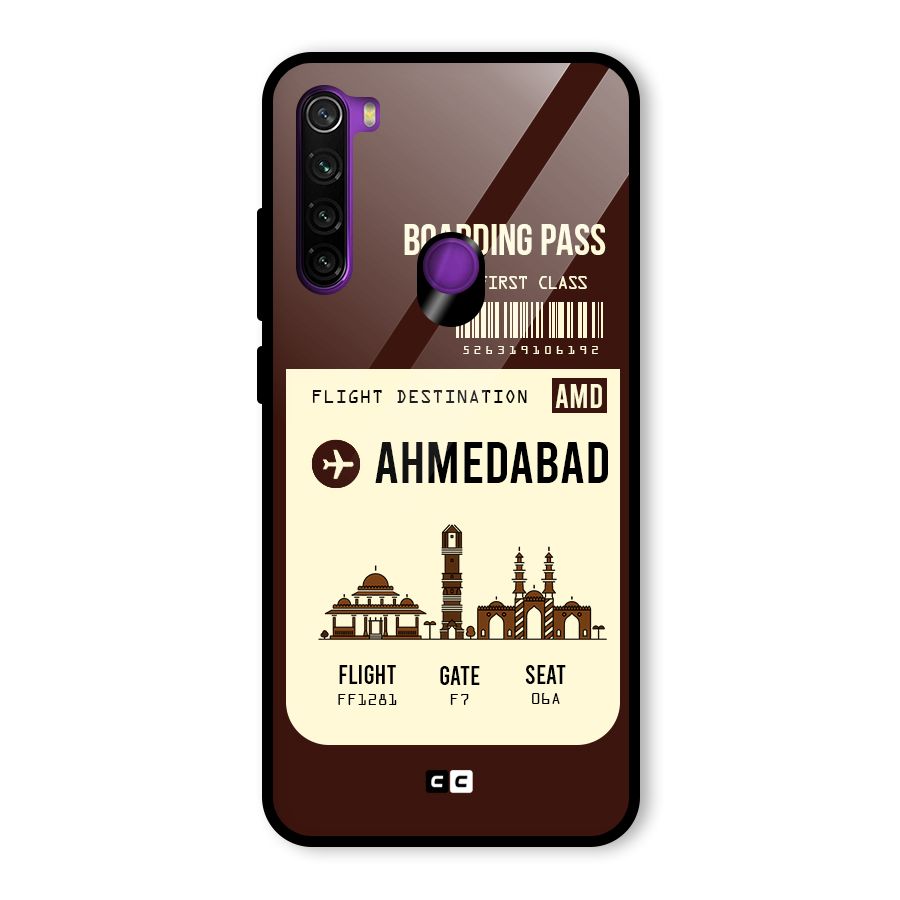 Ahmedabad Boarding Pass Glass Back Case for Redmi Note 8