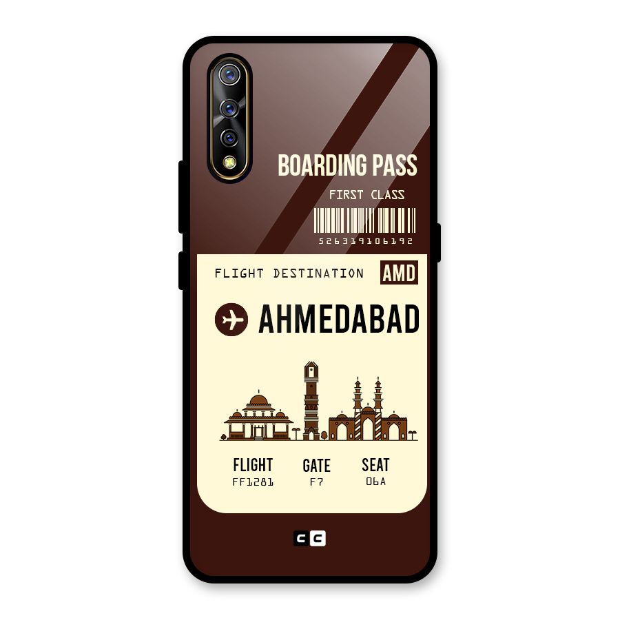Ahmedabad Boarding Pass Glass Back Case for Vivo S1
