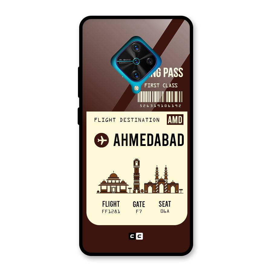 Ahmedabad Boarding Pass Glass Back Case for Vivo S1 Pro