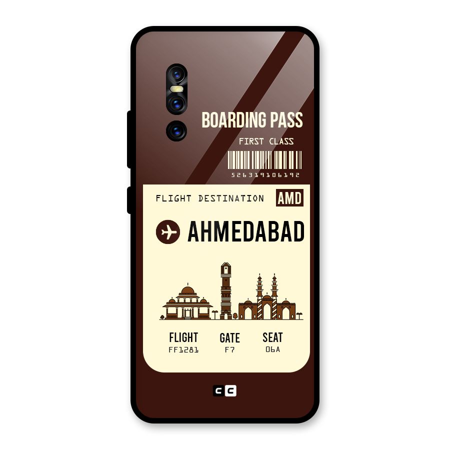 Ahmedabad Boarding Pass Glass Back Case for Vivo V15 Pro