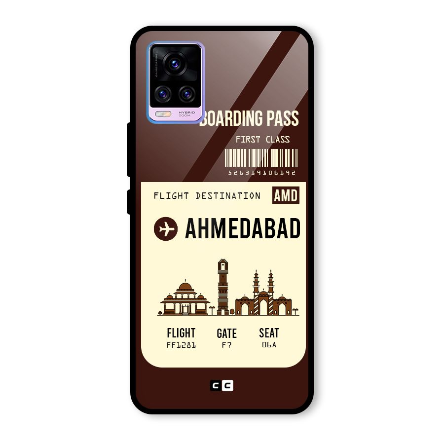 Ahmedabad Boarding Pass Glass Back Case for Vivo V20 Pro