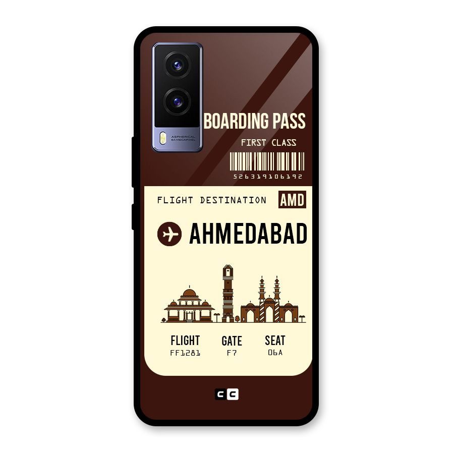 Ahmedabad Boarding Pass Glass Back Case for Vivo V21e 5G