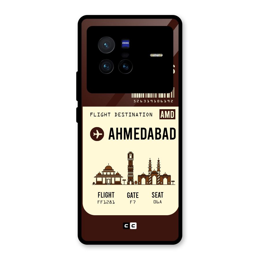 Ahmedabad Boarding Pass Glass Back Case for Vivo X80