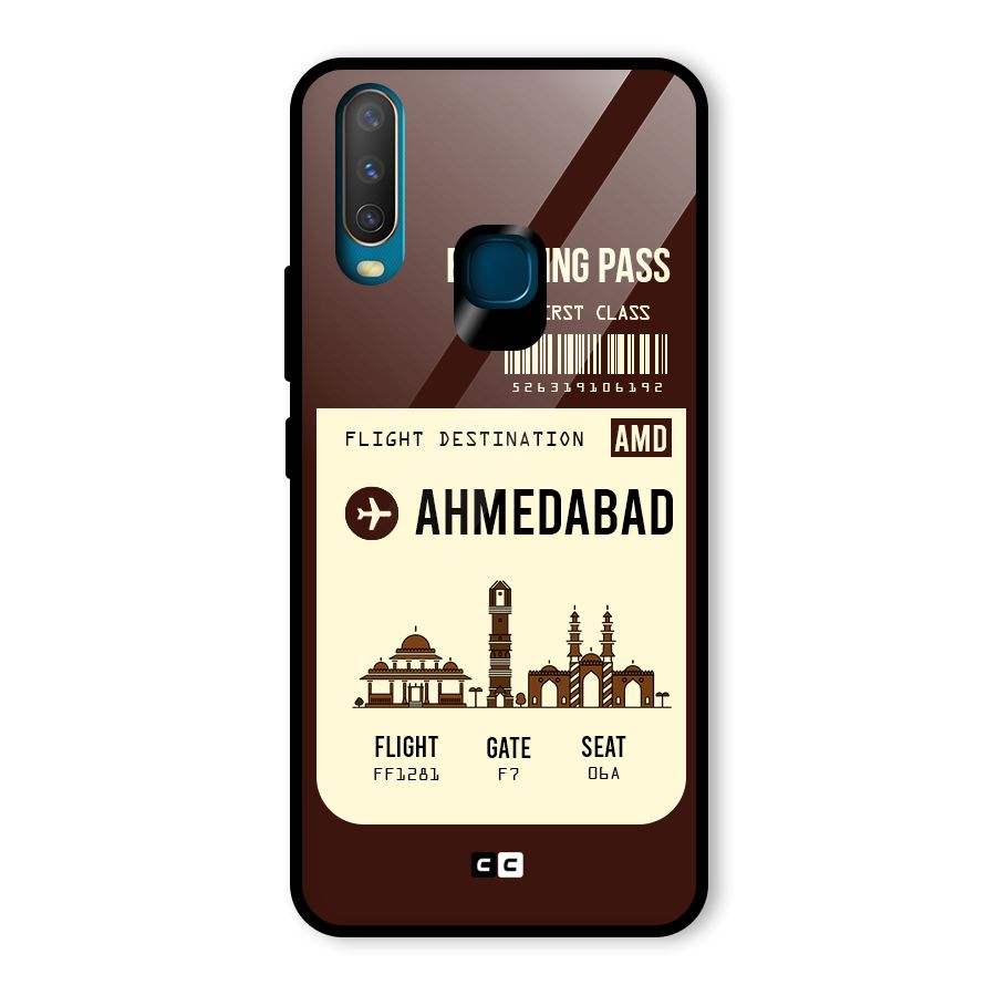 Ahmedabad Boarding Pass Glass Back Case for Vivo Y15
