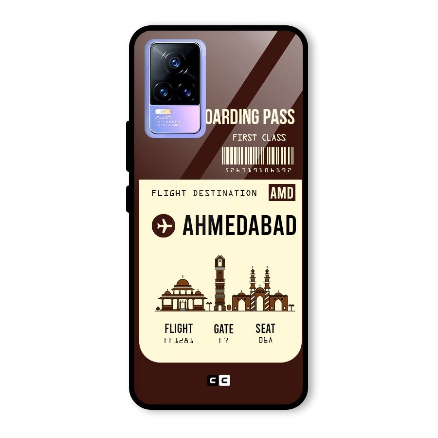Ahmedabad Boarding Pass Glass Back Case for Vivo Y73