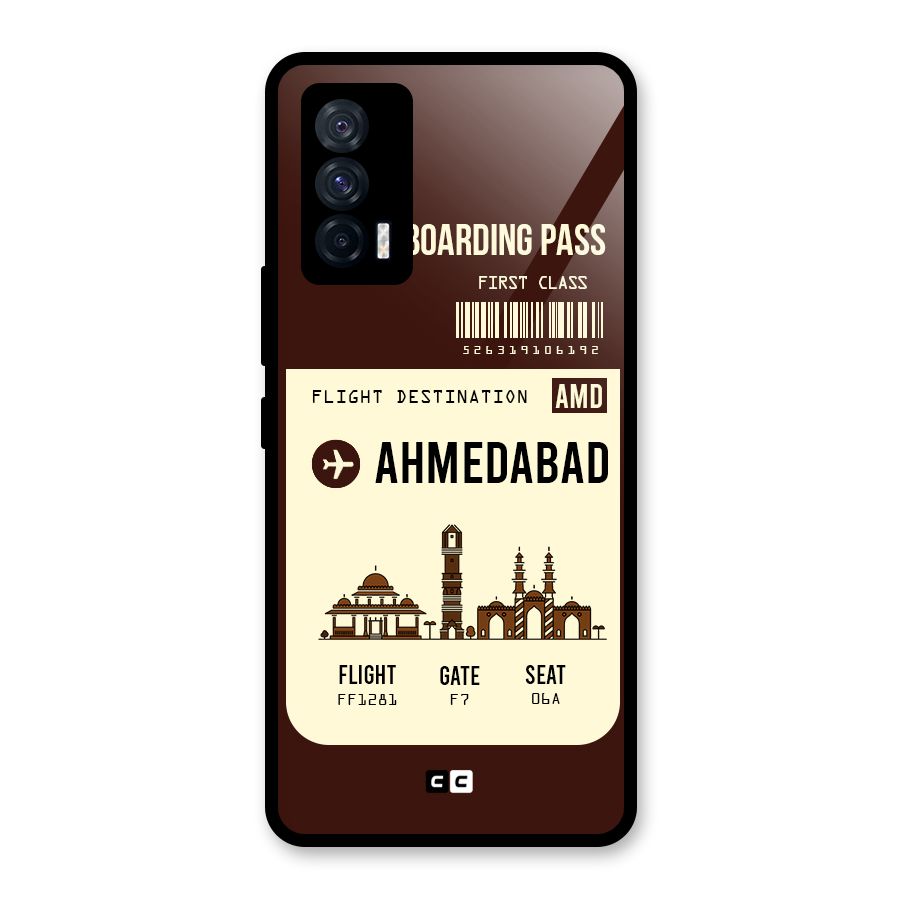Ahmedabad Boarding Pass Glass Back Case for Vivo iQOO 7 5G