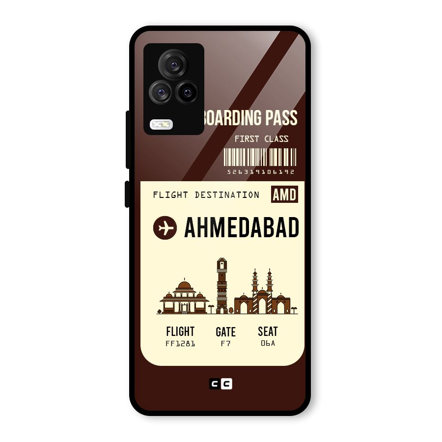 Ahmedabad Boarding Pass Glass Back Case for Vivo iQOO 7 Legend 5G