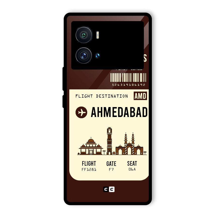 Ahmedabad Boarding Pass Glass Back Case for Vivo iQOO 9 Pro