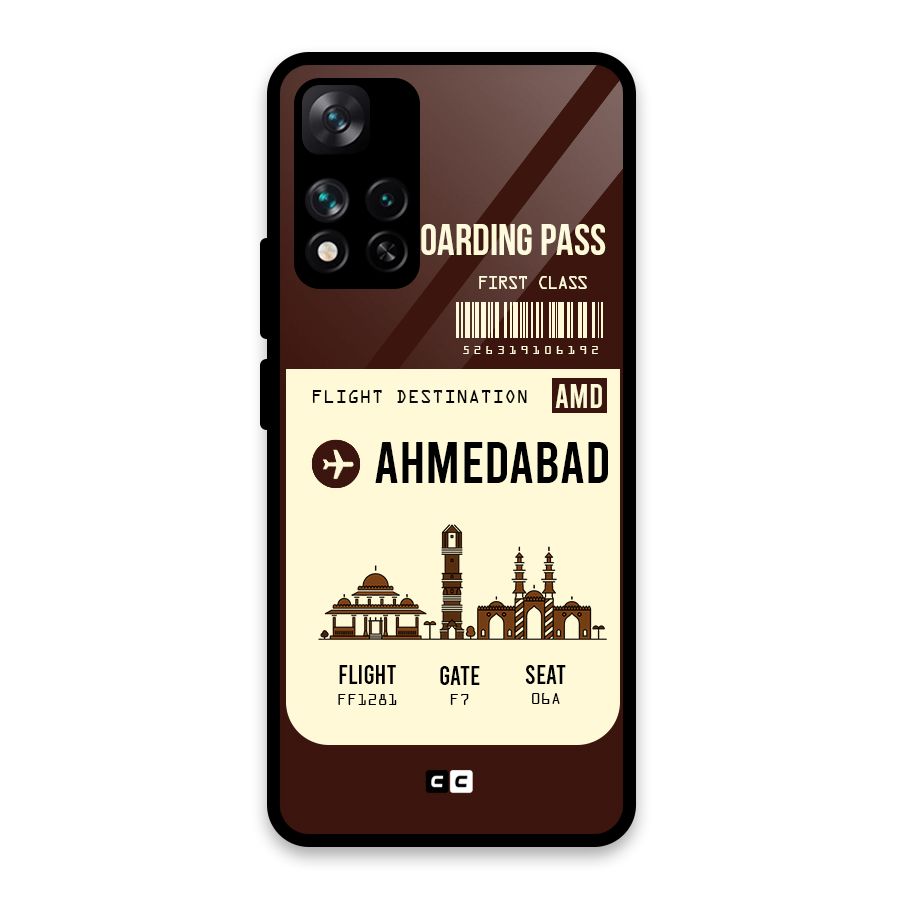 Ahmedabad Boarding Pass Glass Back Case for Xiaomi 11i HyperCharge 5G