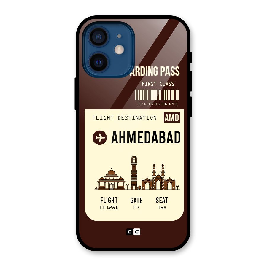 Ahmedabad Boarding Pass Glass Back Case for iPhone 12 Mini