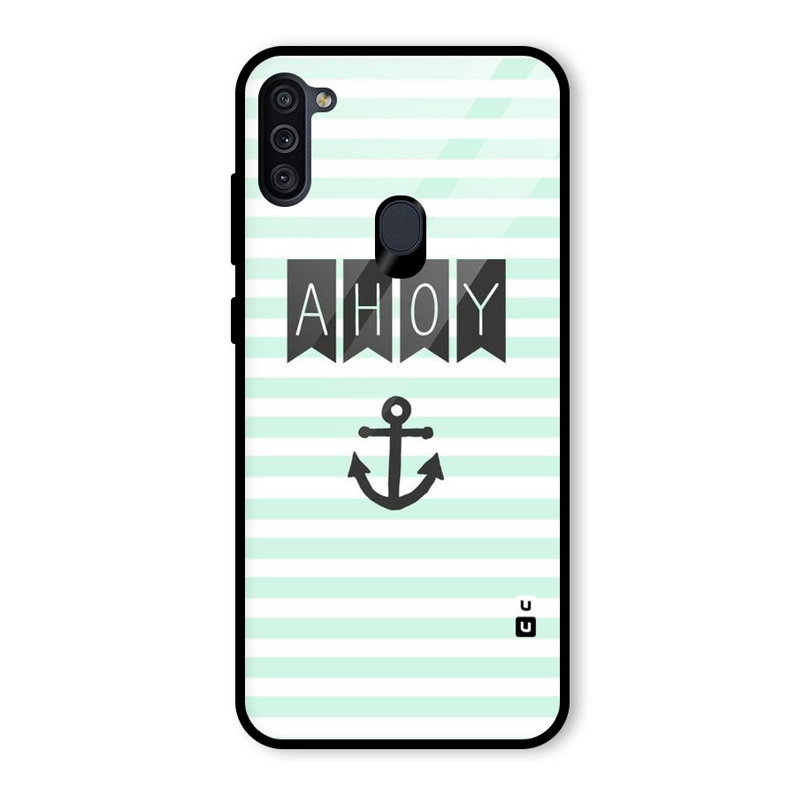 Ahoy Sailor Glass Back Case for Galaxy M11