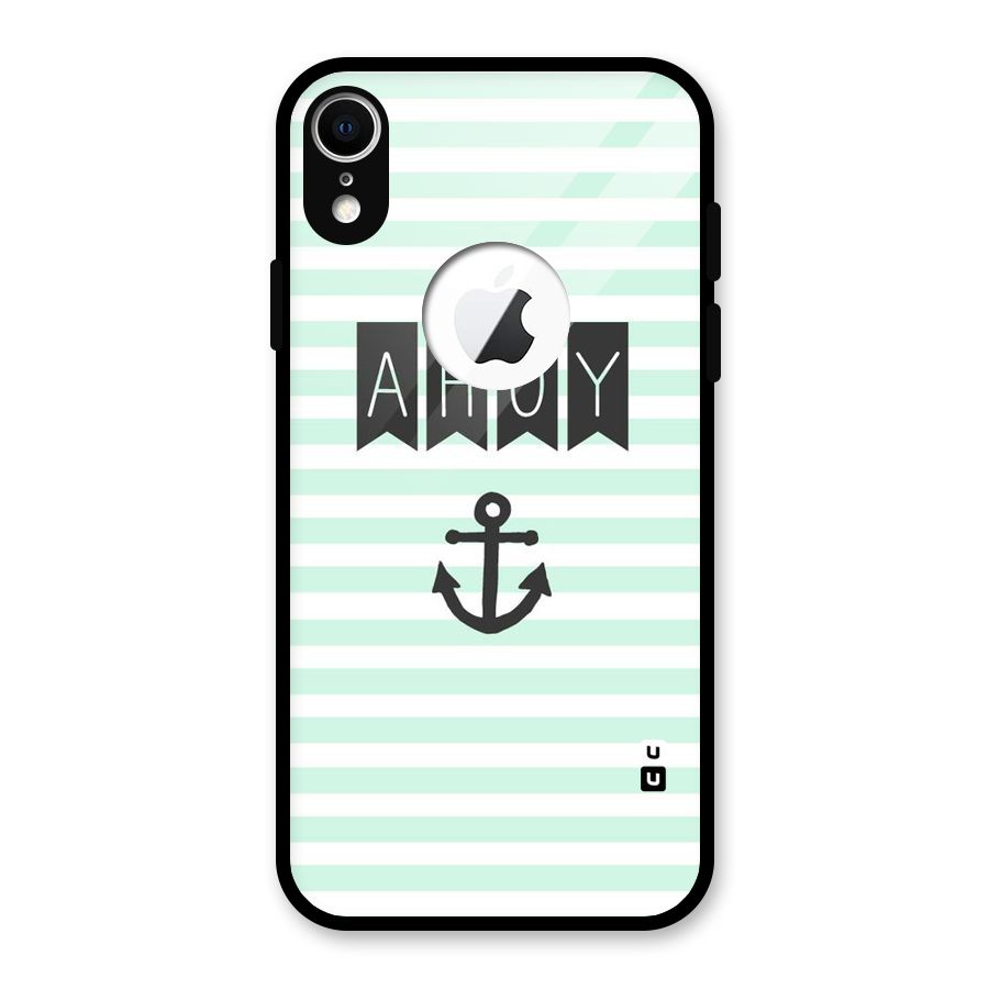 Ahoy Sailor Glass Back Case for iPhone XR Logo Cut