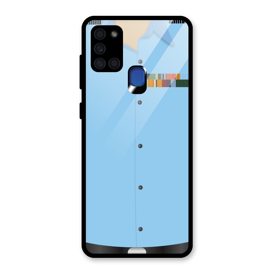 Air Force Uniform Glass Back Case for Galaxy A21s