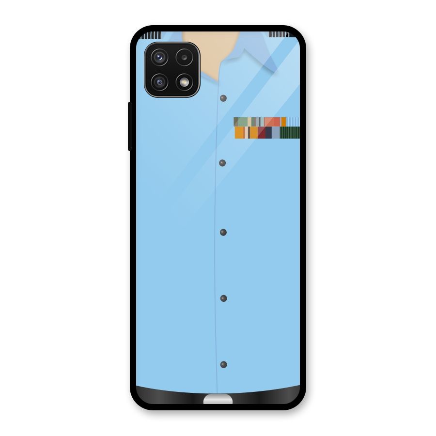 Air Force Uniform Glass Back Case for Galaxy A22 5G